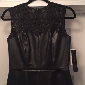 NWT Cynthia Steffe lace and faux leather dress